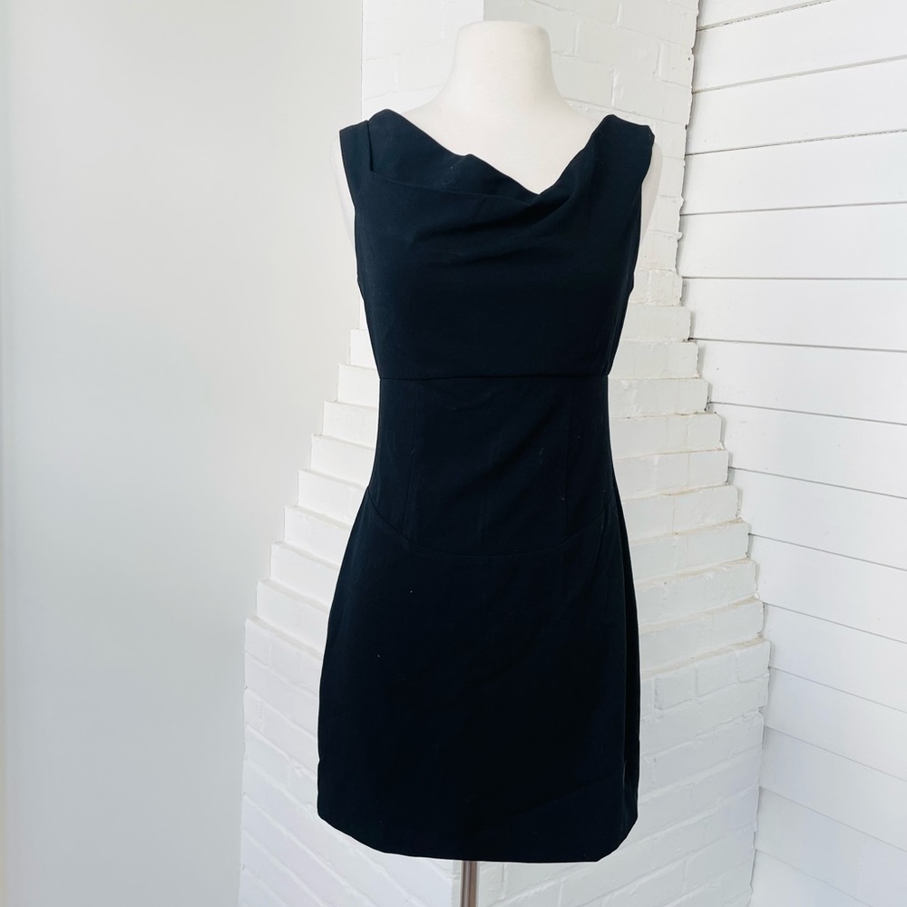 FINAL PRICE! AGACI Cowl Neck Mini Black Dress Size Small
